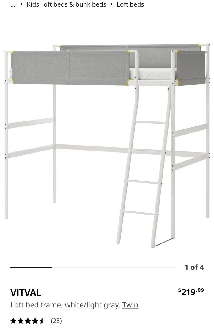 Loft Bed IKEA W/Desk And Serta Bed