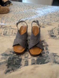 Forever Gray Suede Platform Wedge Sandals