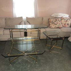 Brass Tables Hollywood Regency