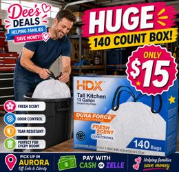 Huge 140 trash bags only $15