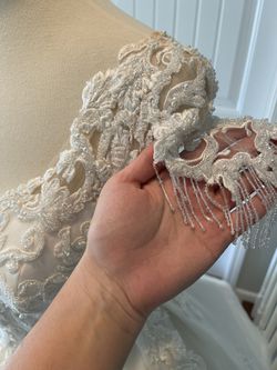 Princess Beaded Lace Chapel Trail Wedding Gown Thumbnail