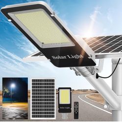 5000W Solar Street Lights Outdoor - 7000K Solar Lights Outdoor Dusk to Dawn, High Brightness Wide Angle Street Lights Solar Powered, Remote Control IP