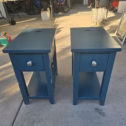 Bed Bath & Beyond End Side Tables (qty 2) installed with USB Ports and three pronge outlet