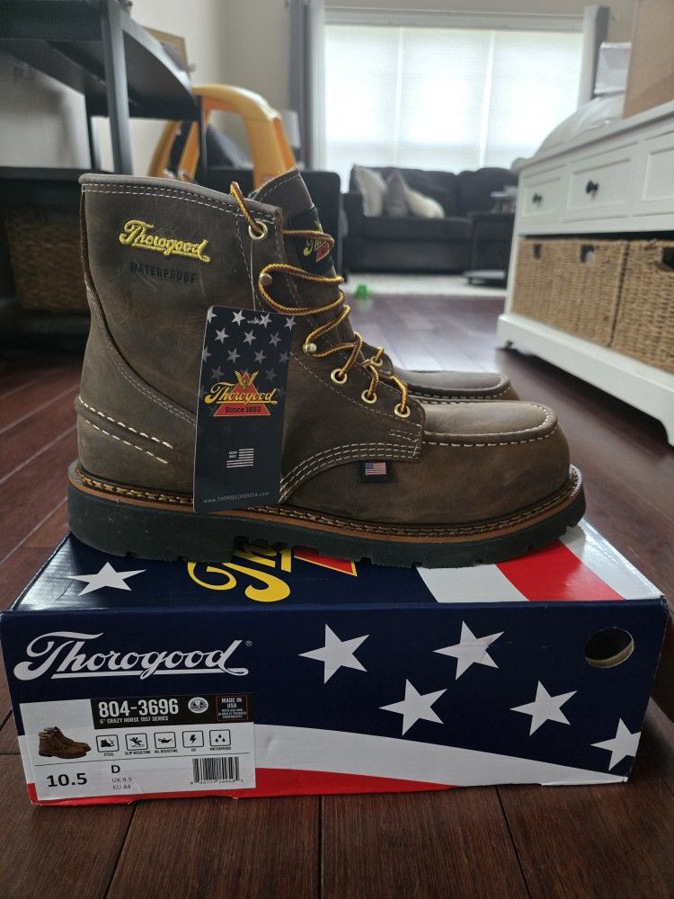 Brand New Thorogood 6" Crazy Horse Boots. Size 10.5 D. Model (contact info removed)