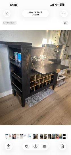 Modern black wooden bar