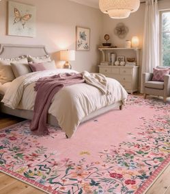 Pink Floral Rug