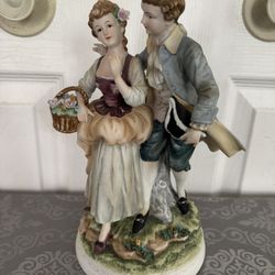 ANDREA by SADEK: Colonial Couple, Bisque Porcelein, VINTAGE, #7578