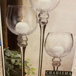 3 Hurricane Glass Candle Holder 