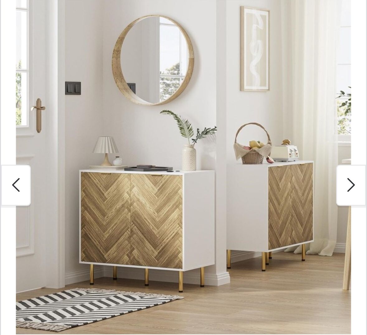 Sideboard Cabinet with Two Doors and Adjusting Feets for Living Room 31.2