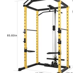 HulkFit Multi-Functional Adjustable Pro Series Power Rack Power Cage Exercise Equipment for Home Gym with Squat Rack Attachments and Accessories - Ben