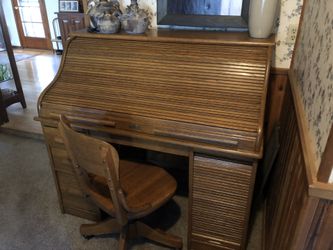 Antique Oak Roll Top Desk