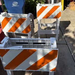 3 Traffic Folding Barricades Like New 