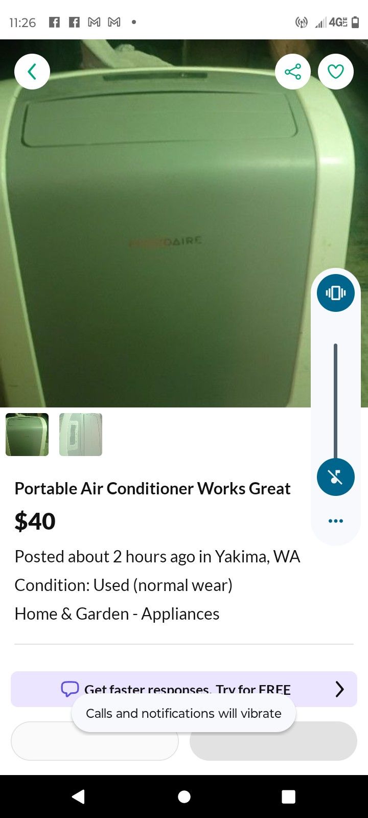 Portable AC AND WINDOW AIR CONDITIONER..BOTH WORK AMAZING ICY COOL $100 FOR BOTH