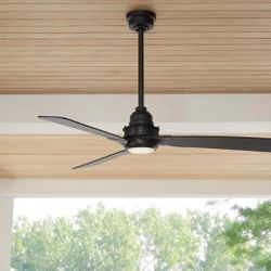 Home Decorators Collection 54-inch Black Ceiling Fan (with Adjustable White LED) Indoor/Outdoor Functional Fan Built-in LED Light (Adjustable Color Te