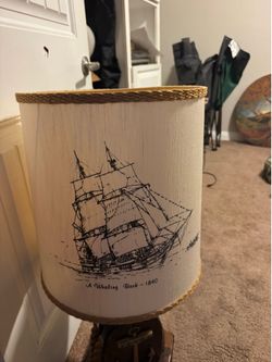 Vintage Nautical Lamp Block and Tackle Rope Pulley Antique