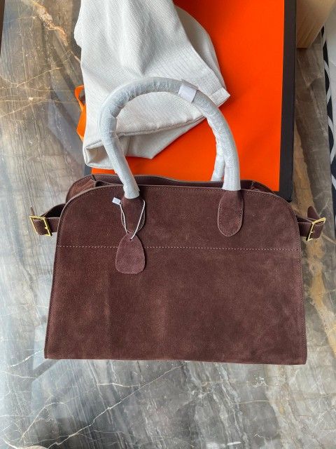 THE ROW MARGAUX 15 BROWN SUEDE
