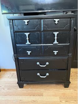 Solid wood black dresser