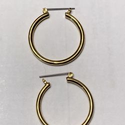Fashion Jewelry Gold Plated Latch Back Hoop Earrings 