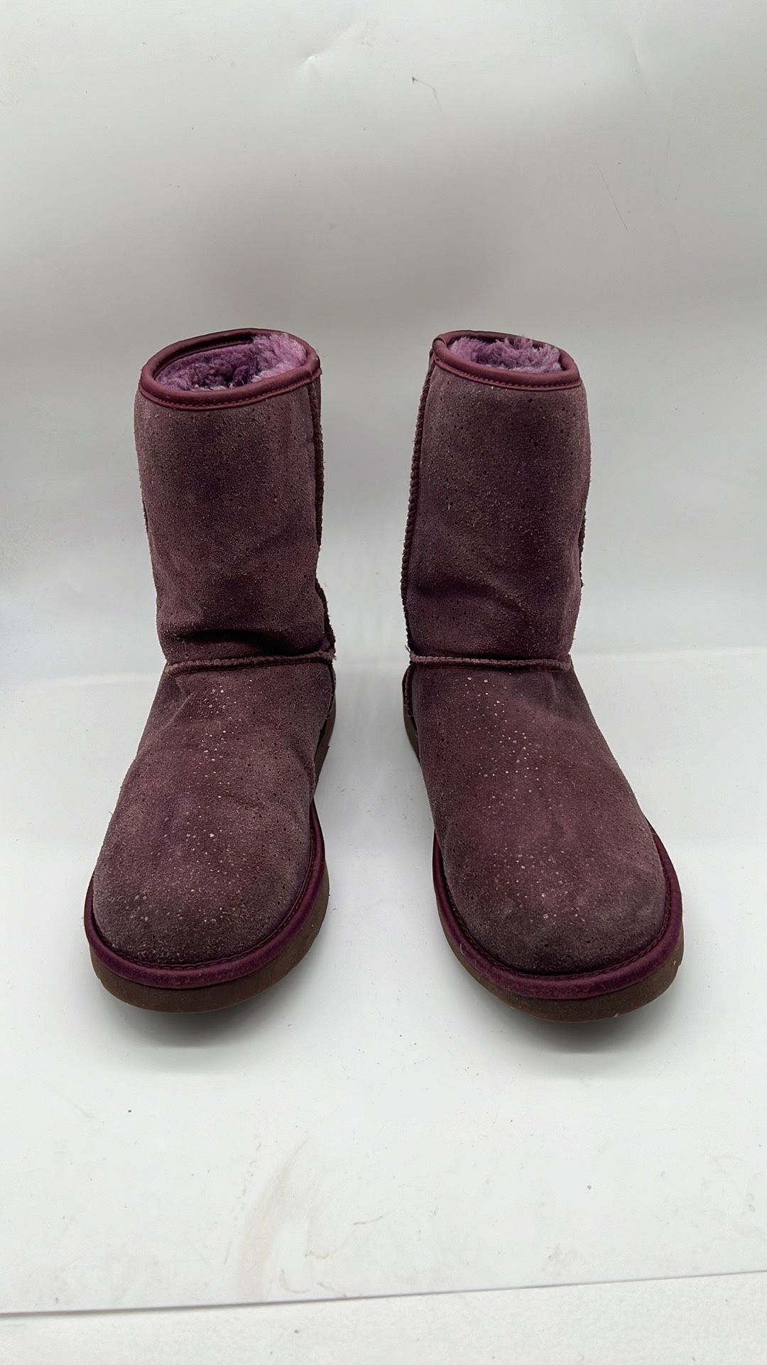 Ugg Boots Shearling Purple Glitter Fur Womens Sparkle size 10