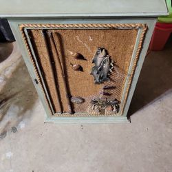 Vintage Fishing Themed Cabinet