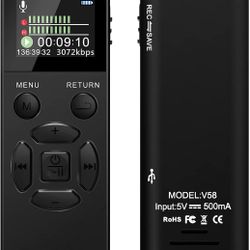 64GB Digital Voice Recorder with Playback, Vivaniir 1536kbps Audio Recorder with 35 Hours Recording Time, Voice Activated Recorder for Lecture Meeting