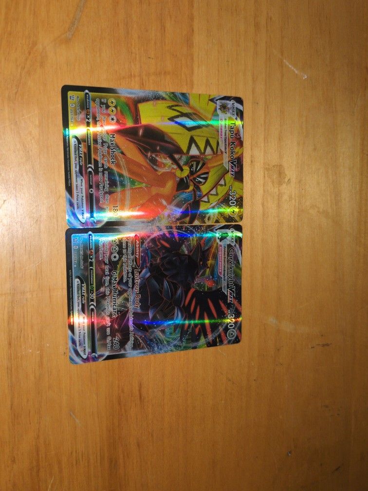 Two Ultra Rare Pokemon Cards, "Corviknight" And "Tapu Koko" Vmax