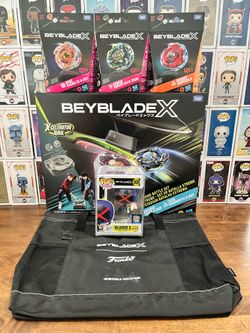 Beyblade X Funko Blader X CHASE Exclusive Bundle Arena W/ Tote 3 Beyblade X
