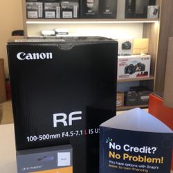 Canon RF 100-500mm Lens With UV Filter. Limited Time Sale At Downey Camera 
