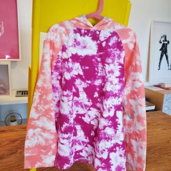 Tie-dye Hoodie Pastel Pink And Light Purple Raspberry