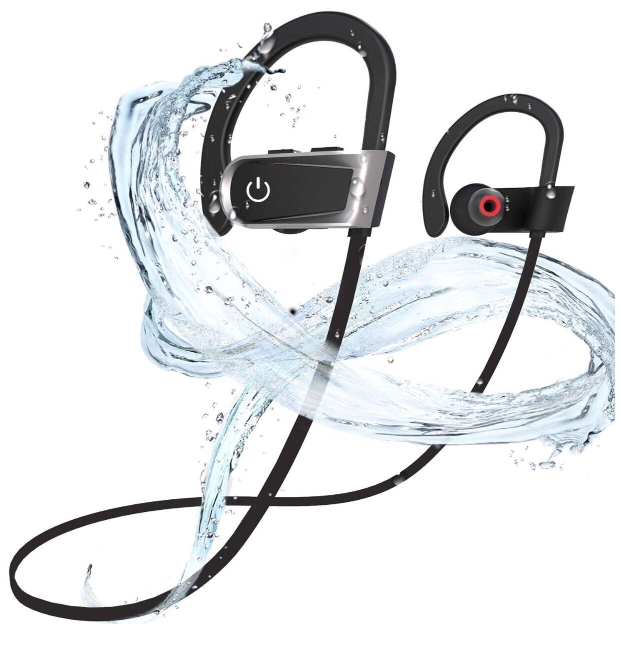 Bluetooth Headphones, ZamKol Wireless Sports Headphones IPX7 Waterproof Sports Earbuds w/Mic, HD Stereo in-Ear Earphones, 6-8 Hours Playback Noise Ca