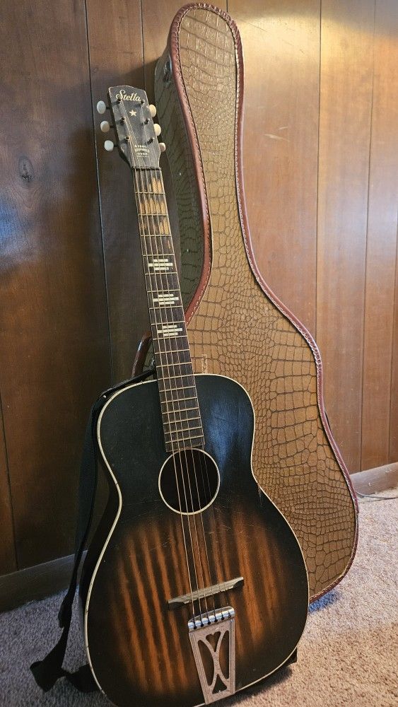 Vintage Stella Harmony Acoustic Parlor Guitar