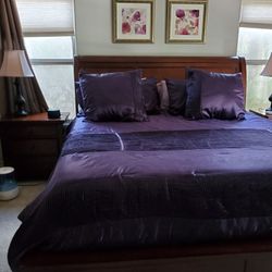 Purple Satin Like Comforter set (King)