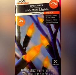 Halloween 200 Bulbs Bright Orange String Lights Illuminate indoor outdoor decoration trick or treat