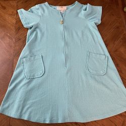 Like New Stan Herman Aqua Colored  Lighter Weight Shorter Pullover Robe