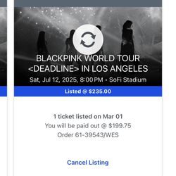 BLACKPINK DEADLINE TICKETS