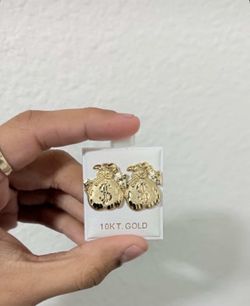 10k Money Bag Earrings
