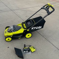 Ryobi 40v brushless 20” self propelled lawn mower & 6ah battery kit