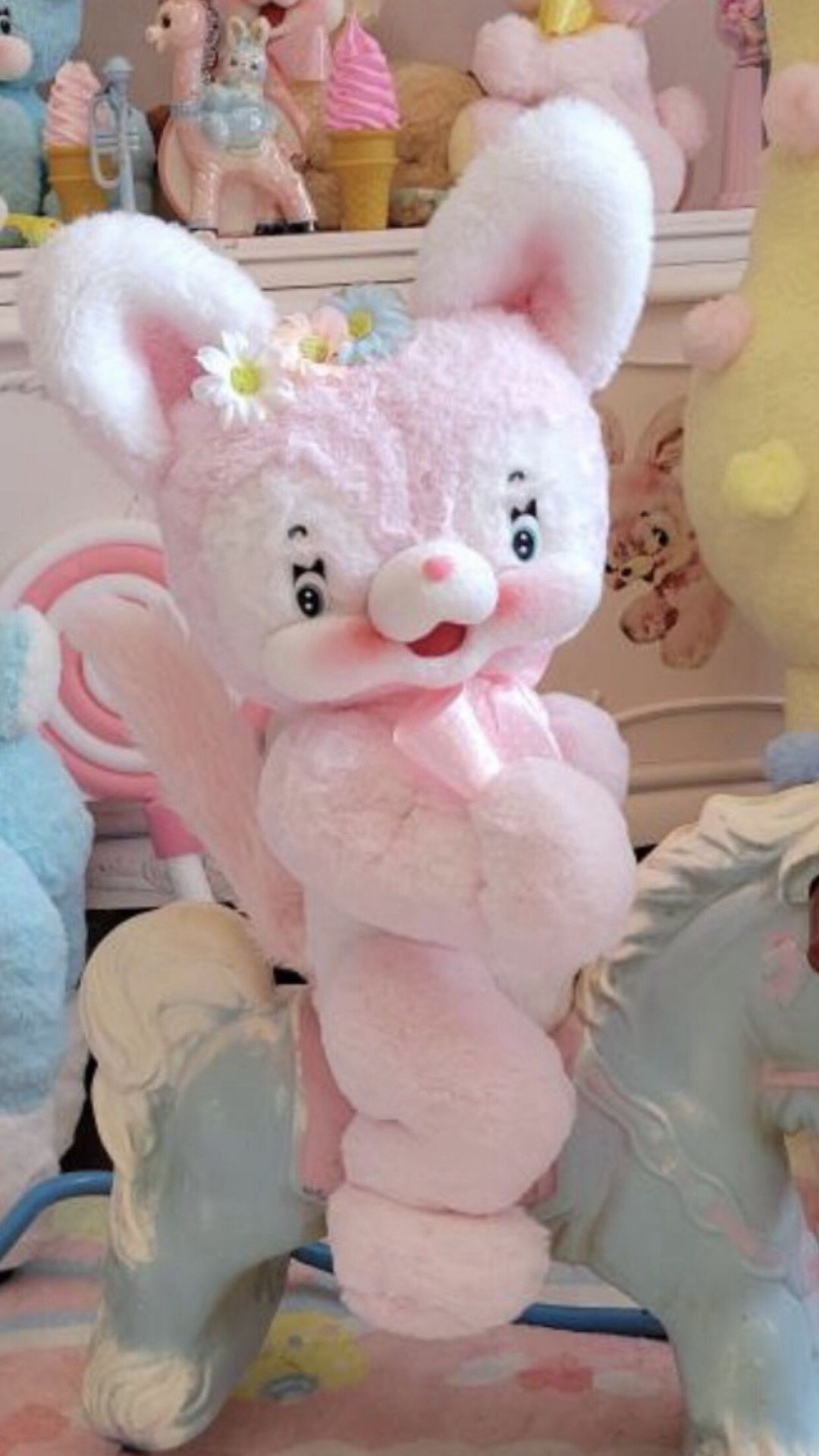 Vintage Style Pink Cat Plushie, Handmade Stuffed Animal