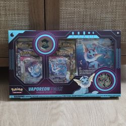 Pokémon Vaporeon VMAX Premium Collection Box Booster Promo Full Art Coin