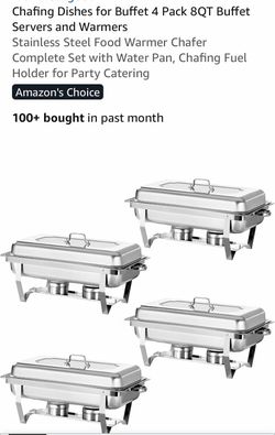 4 pack chaffing dishes 8qt