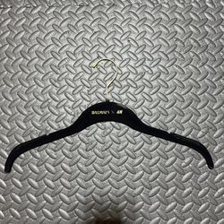 Balmain x H&M Hanger Velvet Felt Black Garment Gold Lettering FLAWS Collab 2015