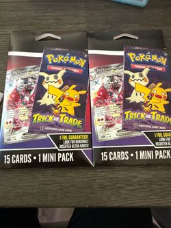 2 x Pokemon Trading Card Game Trick or Trade Pack 15 Cards 1 Mini Pack