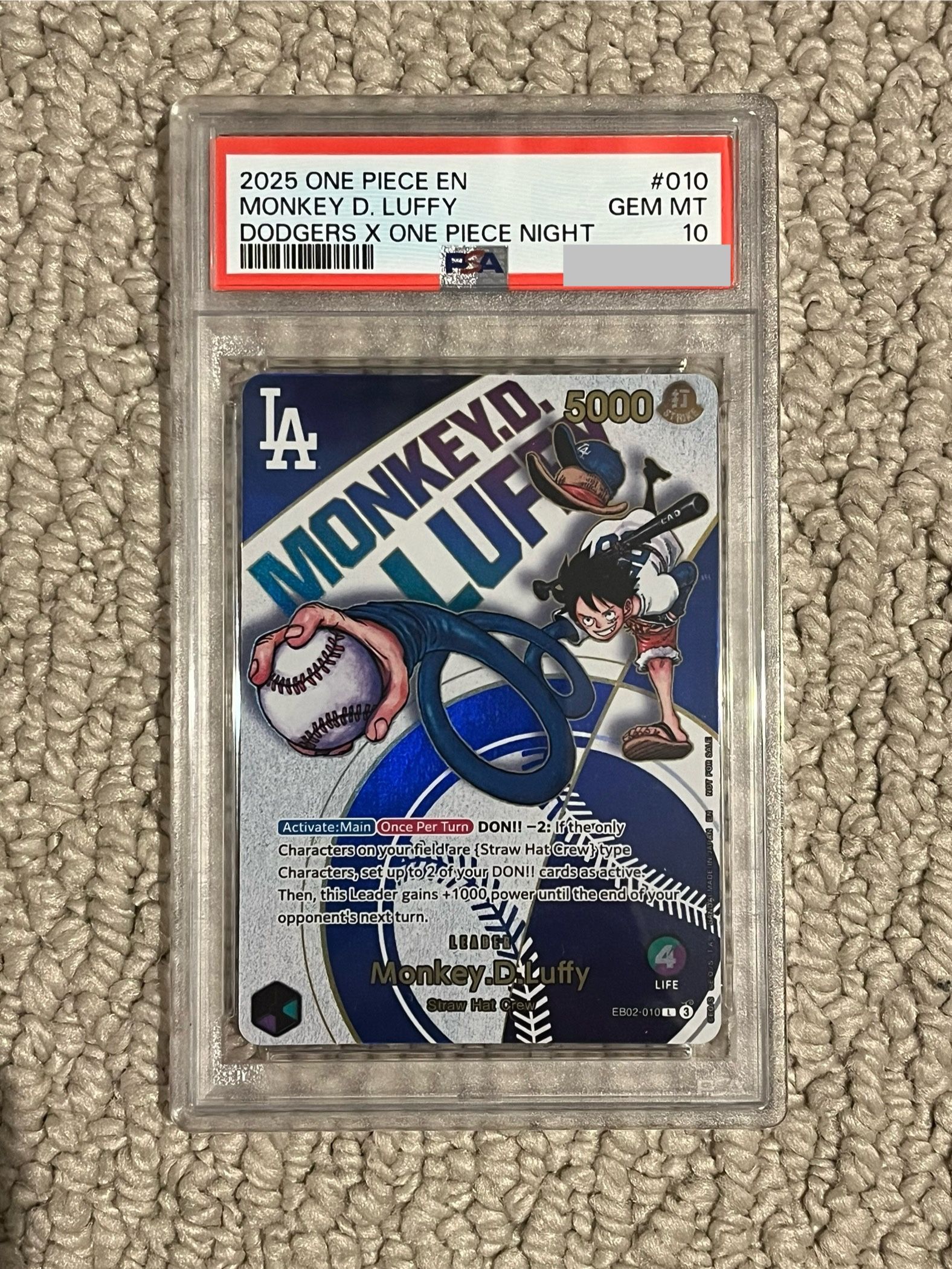 Luffy dodger PSA10