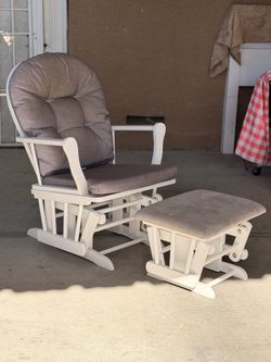 White Glider Rocking Chair & Ottoman