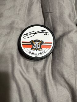 Cutter Gauthier autographed puck