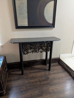 Entry table/ marble top and metal base