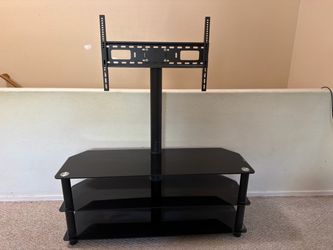 Black Glass TV Stand with Mount