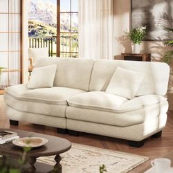 Morden Fort Modern Corduroy Sofa, Large Soft Couch