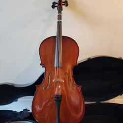 1/2 cello  Milan + bow + case +rosin +endpin anchor, a humidifier 