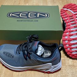 Keen Zionic WP Men's Hiking Shoes, Steel Grey/Poppy Red, M8 Waterproof